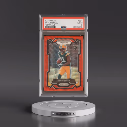 2023 Panini Prizm #334 Jayden Reed - Red Wave (PSA 9 MINT)