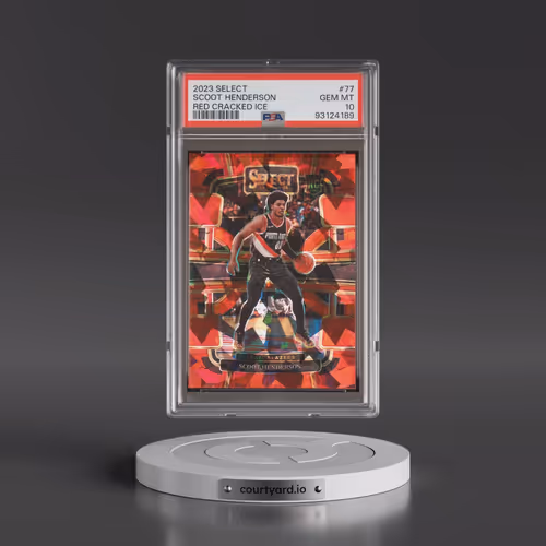 2023 Panini Select #77 Scoot Henderson - Red Cracked Ice (PSA 10 GEM MINT)