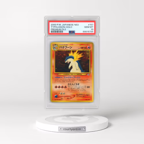 2000 Pokémon Neo #157 Typhlosion - Holo Premium File (PSA 10 GEM MINT)