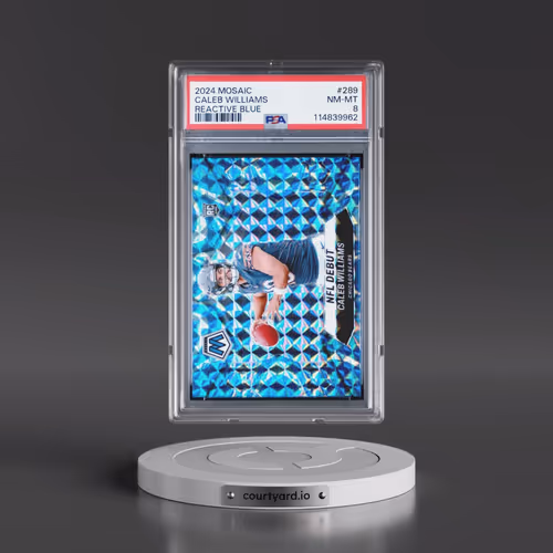 2024 Panini Mosaic #289 Caleb Williams - Reactive Blue (PSA 8 NM-MT)
