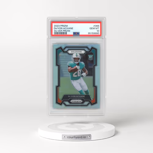 2023 Panini Prizm #365 DE'Von Achane - Silver Prizm (PSA 10 GEM MINT)