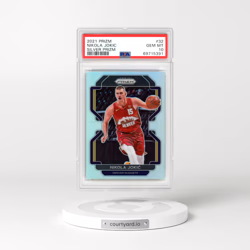 2021 Panini Prizm #32 Nikola Jokic - Silver Prizm (PSA 10 GEM MINT)