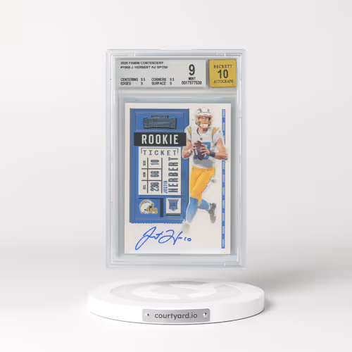 2020 Panini Contenders #104 Justin Herbert - Variation-Autograph (BGS 9 MINT)