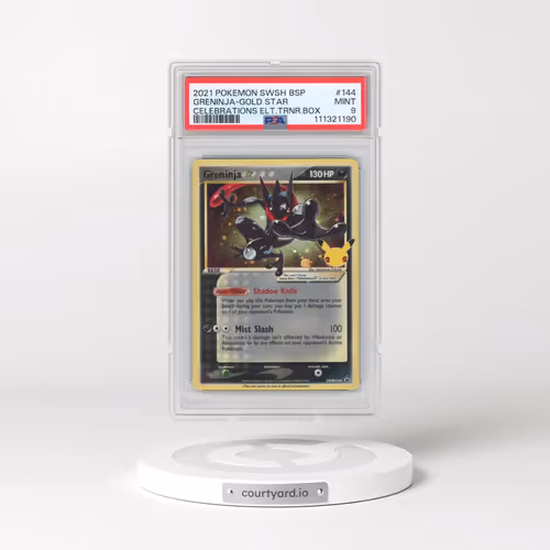 2021 Pokémon Swsh Black Star Promo #144 Greninja-Gold Star - Celebrations Elite Trainer Box (PSA 9 M