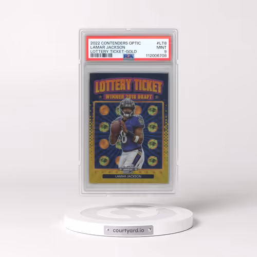 2022 Panini Contenders Optic Lottery Ticket #LT8 Lamar Jackson - Gold (PSA 9 MINT)