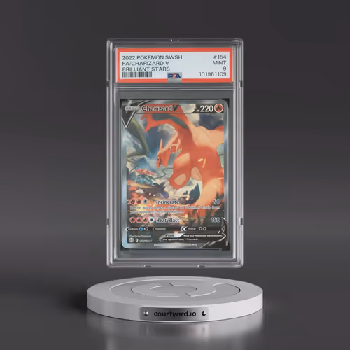 2022 Pokémon Sword & Shield Brilliant Stars #154 Charizard V - Holo Full Art (PSA 9 MINT)