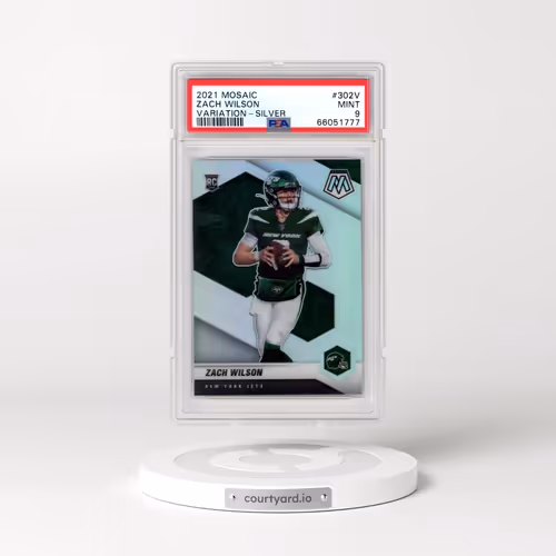 2021 Panini Mosaic #302V Zach Wilson - Variation-Silver (PSA 9 MINT)