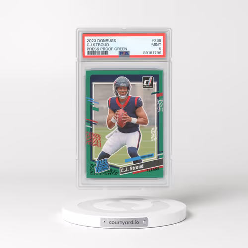 2023 Panini Donruss #339 CJ Stroud - Press Proof Green (PSA 9 MINT)