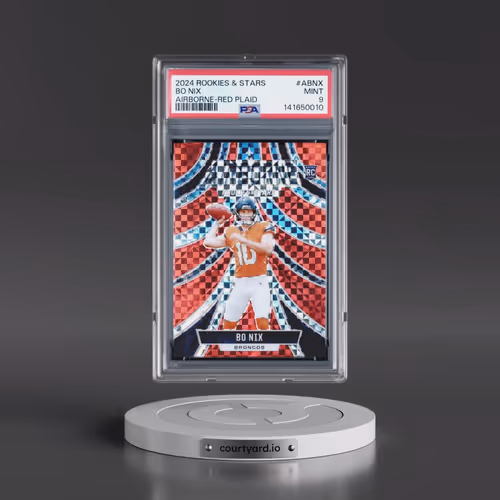 2024 Panini Rookies & Stars Airborne #ABNX Bo Nix - Red Plaid (PSA 9 MINT)