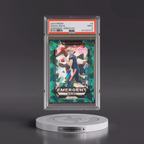 2024 Panini Prizm Emergent #4 Drake Maye - Green Ice (PSA 9 MINT)