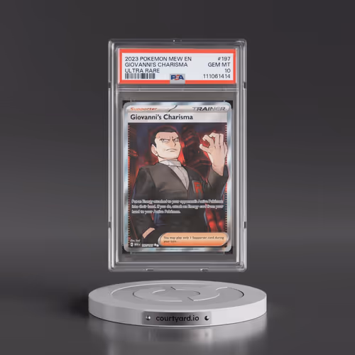 2023 Pokémon Mew EN-151 #197 Giovanni's Charisma - Ultra Rare (PSA 10 GEM MINT)