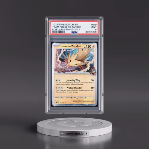 2025 Pokémon Dri EN-Destined Rivals #070 Team Rocket's Zapdos - Purchase Bonus-Asia (PSA 9 MINT)