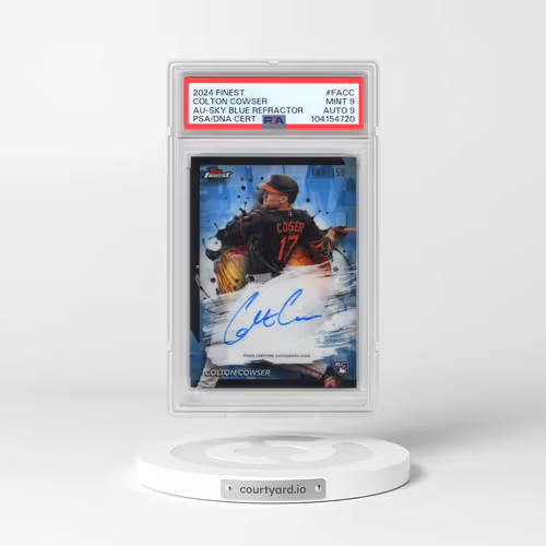 2024 Topps Finest Finest Autographs #FACC Colton Cowser - Sky Blue Refractor (PSA 9 MINT)