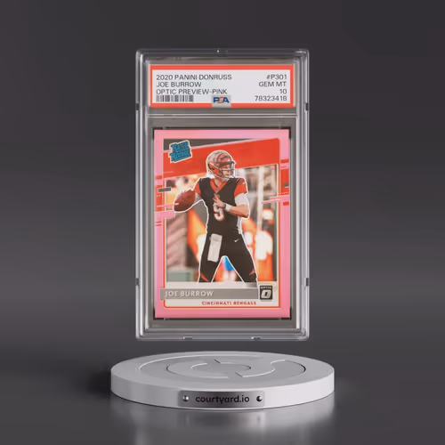 2020 Panini Donruss #P301 Joe Burrow - Optic Preview-Pink (PSA 10 GEM MINT)