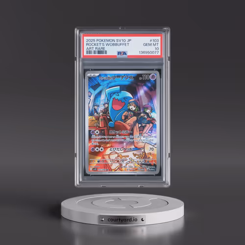2025 Pokémon SV10-Glory of Team Rocket #103 Team Rocket's Wobbuffet - Art Rare (PSA 10 GEM MINT)
