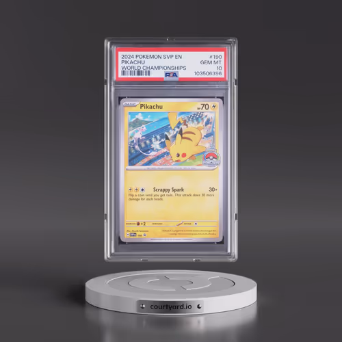 2024 Pokémon Svp EN-SV Black Star Promo #190 Pikachu - World Championships (PSA 10 GEM MINT)