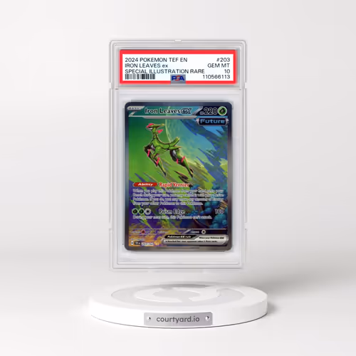 2024 Pokémon Tef EN-Temporal Forces #203 Iron Leaves EX - Holo Special Illustration Rare (PSA 10 GEM