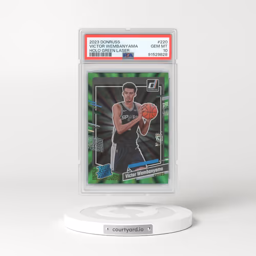 2023 Panini Donruss #220 Victor Wembanyama - Holo Green Laser (PSA 10 GEM MINT)
