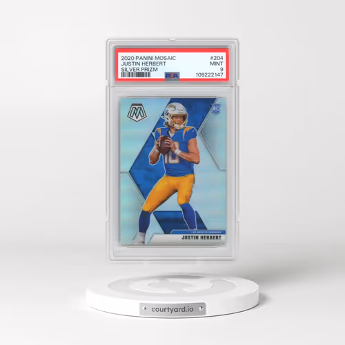 2020 Panini Mosaic #204 Justin Herbert - Silver Prizm (PSA 9 MINT)