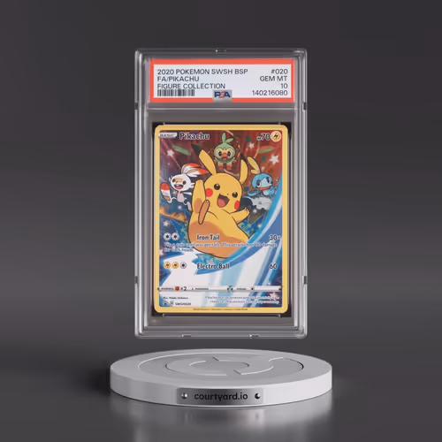 2020 Pokémon Swsh Black Star Promo #020 Pikachu - Full Art Figure Collection (PSA 10 GEM MINT)