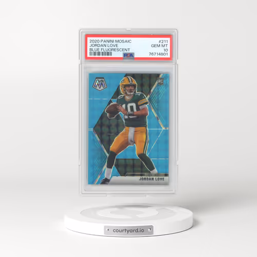 2020 Panini Mosaic #211 Jordan Love - Blue Fluorescent (PSA 10 GEM MINT)