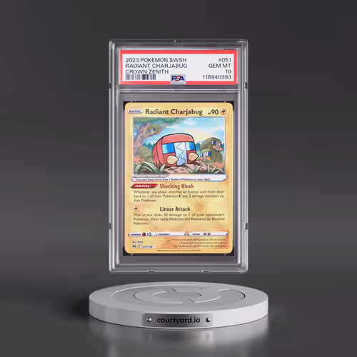 2023 Pokémon Sword and Shield Crown Zenith #051 Radiant Charjabug - Holo (PSA 10 GEM MINT)
