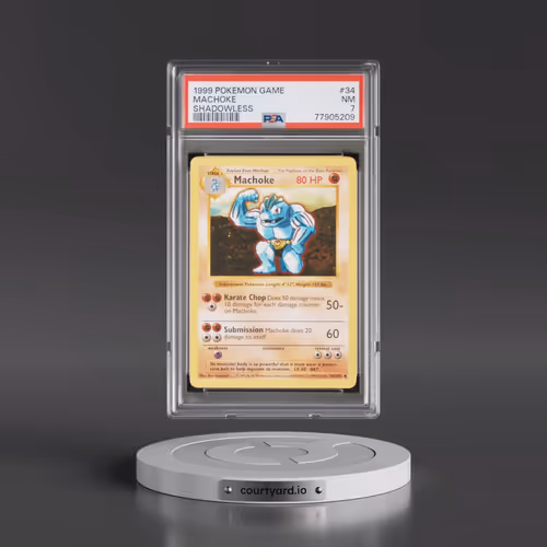 1999 Pokémon Game #34 Machoke - Shadowless (PSA 7 NM)