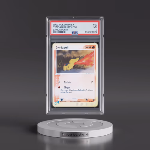 2003 Pokémon EX Sandstorm #59 Cyndaquil - Reverse Foil (PSA 7 NM)