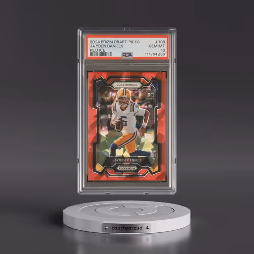 2024 Panini Prizm Draft Picks #108 Jayden Daniels - Red Ice (PSA 10 GEM MINT)