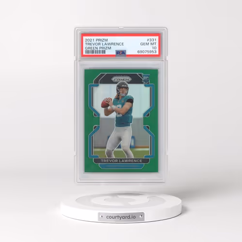 2021 Panini Prizm #331 Trevor Lawrence - Green Prizm (PSA 10 GEM MINT)
