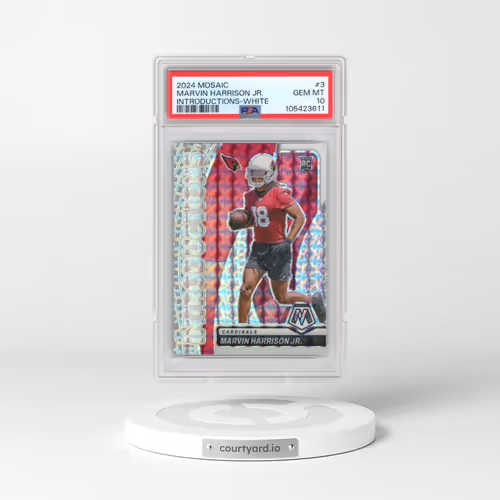 2024 Panini Mosaic Introductions #3 Marvin Harrison Jr. - White (PSA 10 GEM MINT)