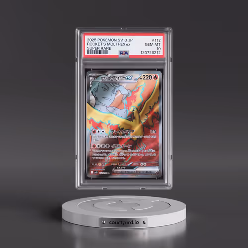 2025 Pokémon SV10-Glory of Team Rocket #112 Team Rocket's Moltres EX - Holo Super Rare (PSA 10 GEM M