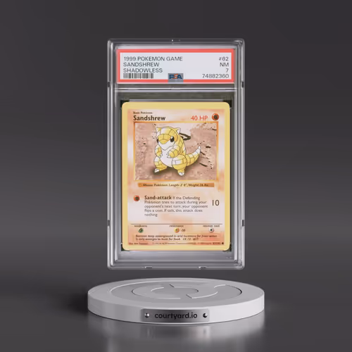 1999 Pokémon Game #62 Sandshrew - Shadowless (PSA 7 NM)