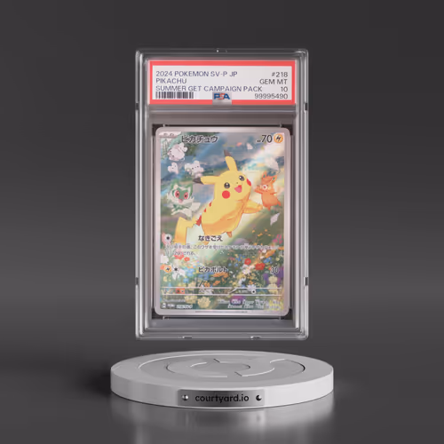 2024 Pokémon SV-P Promo #218 Pikachu - Summer of Pokeca Is Here! Promo Card Get Campaign Pack (PSA 10 GEM MINT)