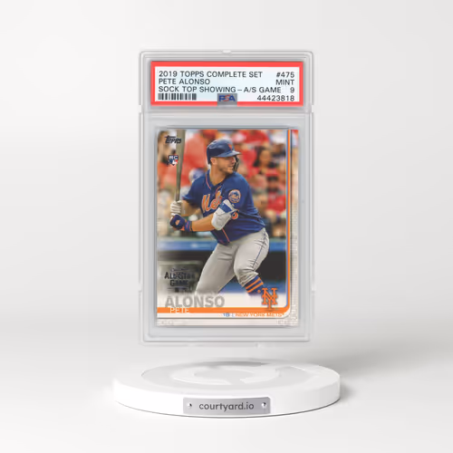 2019 Topps Complete Set #475 Pete Alonso - Sock Top Showing-All-Star Game (PSA 9 MINT)