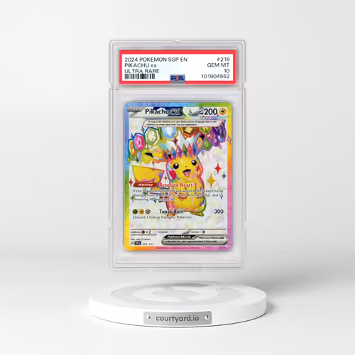 2024 Pokémon Ssp EN-Surging Sparks #219 Pikachu EX - Holo Ultra Rare (PSA 10 GEM MINT)