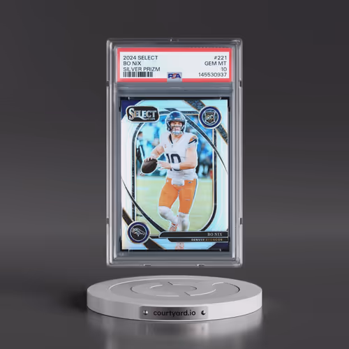 2024 Panini Select #221 Bo Nix - Silver Prizm (PSA 10 GEM MINT)