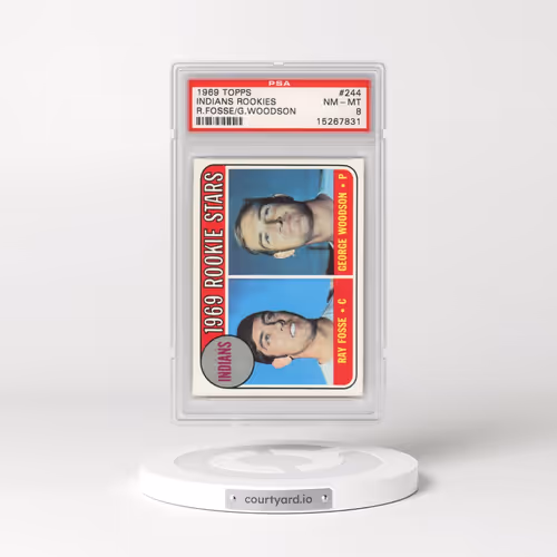 1969 Topps #244 Indians Rookies - Ray Fosse/George Woodson (PSA 8 NM-MT)