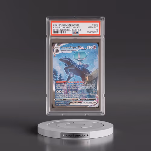 2021 Pokémon Sword & Shield Chilling Reign #205 Shadow Rider Calyrex Vmax - Full Art Secret (PSA 10