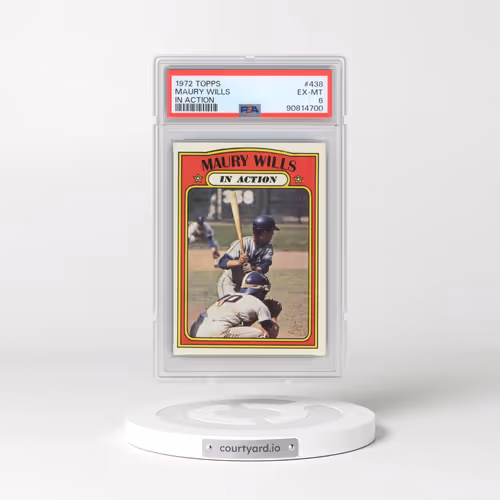 1972 Topps #438 Maury Wills - In Action (PSA 6 EX-MT)