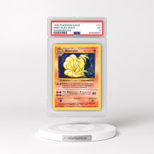 1999 Pokémon Game #12 Ninetales - Holo Shadowless (PSA 5 EX)