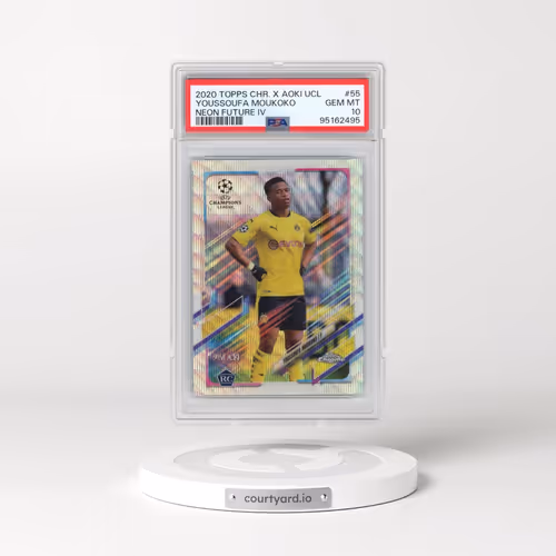 2020 Topps Chrome X Steve Aoki UEFA Champions League Neon Future #55 Youssoufa Moukoko - Neon Future