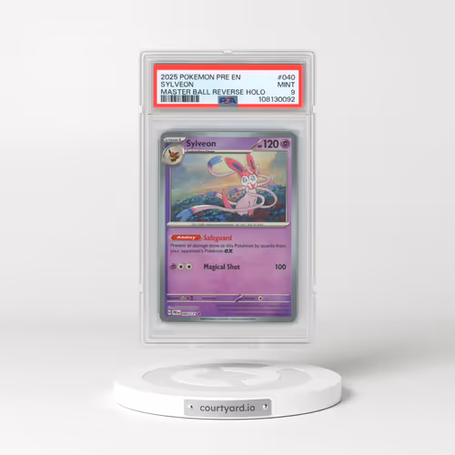 2025 Pokémon Pre EN-Prismatic Evolutions #040 Sylveon - Reverse Holo Master Ball (PSA 9 MINT)
