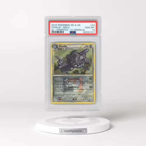 2010 Pokémon Heartgold & Soulsilver Unleashed #24 Steelix - Holo Crosshatch-2011 Pokemon League (PSA