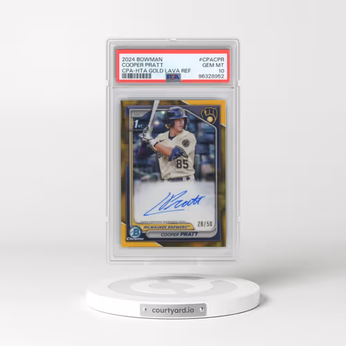 2024 Bowman Chrome Prospect Autographs #CPACPR Cooper Pratt - Hta Gold Lava (PSA 10 GEM MINT)