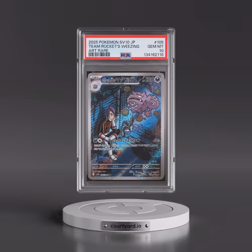 2025 Pokémon SV10-Glory of Team Rocket #105 Team Rocket's Weezing - Art Rare (PSA 10 GEM MINT)