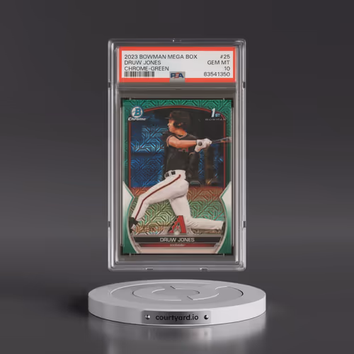 2023 Bowman Mega Box Chrome #25 Druw Jones - Green Refractor (PSA 10 GEM MINT)