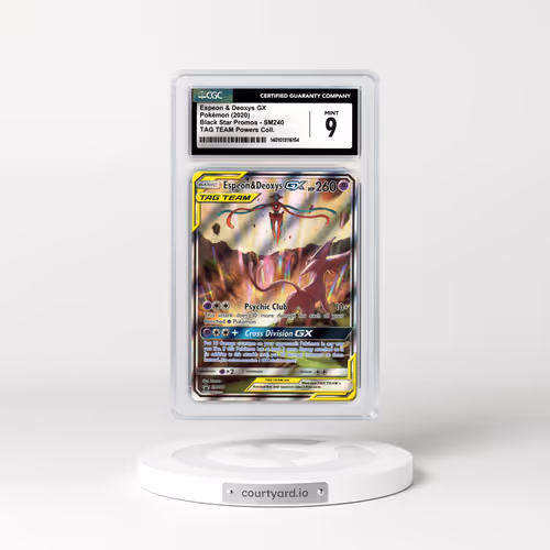 2020 Sun & Moon Promos #SM240 Espeon & Deoxys GX - Full Art Holo (CGC 9 MINT)