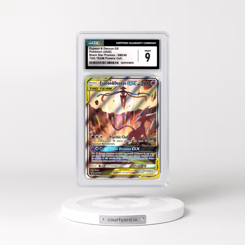2016 Black Star Promos - Sun & Moon #SM240 Espeon & Deoxys GX - Holo TAG TEAM Powers Collection (CGC 9 MINT)