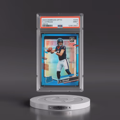 2023 Panini Donruss Optic #244 CJ Stroud - Aqua (PSA 9 MINT)